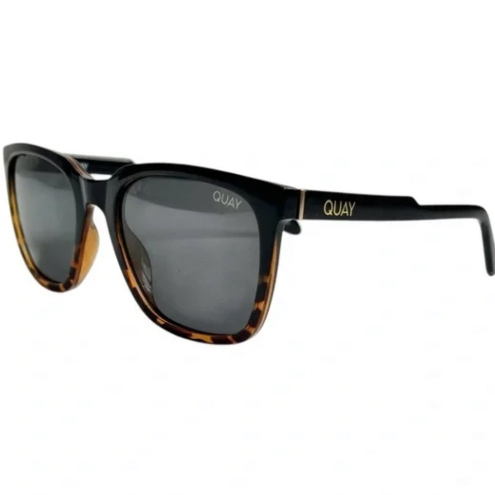 Quay Australia Men's Tortoiseshell Black Sunglasses - Polarized Grey Lenses